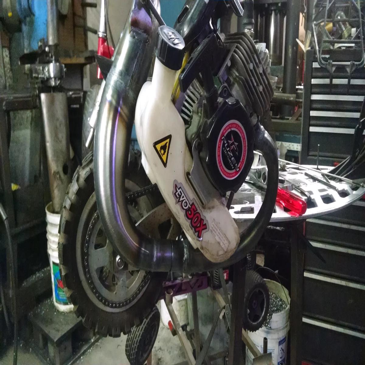 UberScoot PERFORMANCE PIPE RAW for 2x/Rx/70x Gas Scooters